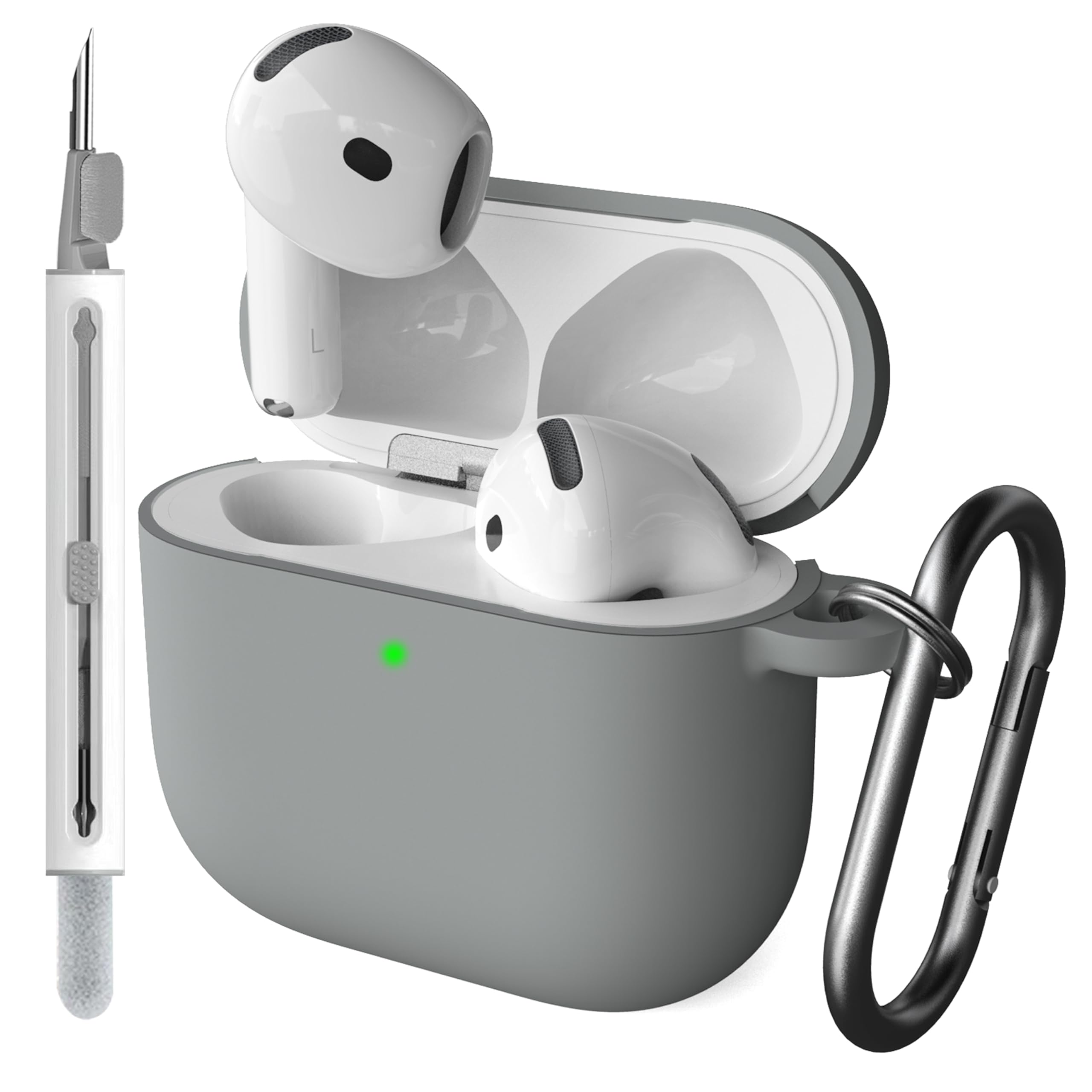 Foto 2 pulgar | Funda Damonlight para Airpods 4th Gen con Kit de Limpieza Gris - Venta Internacional