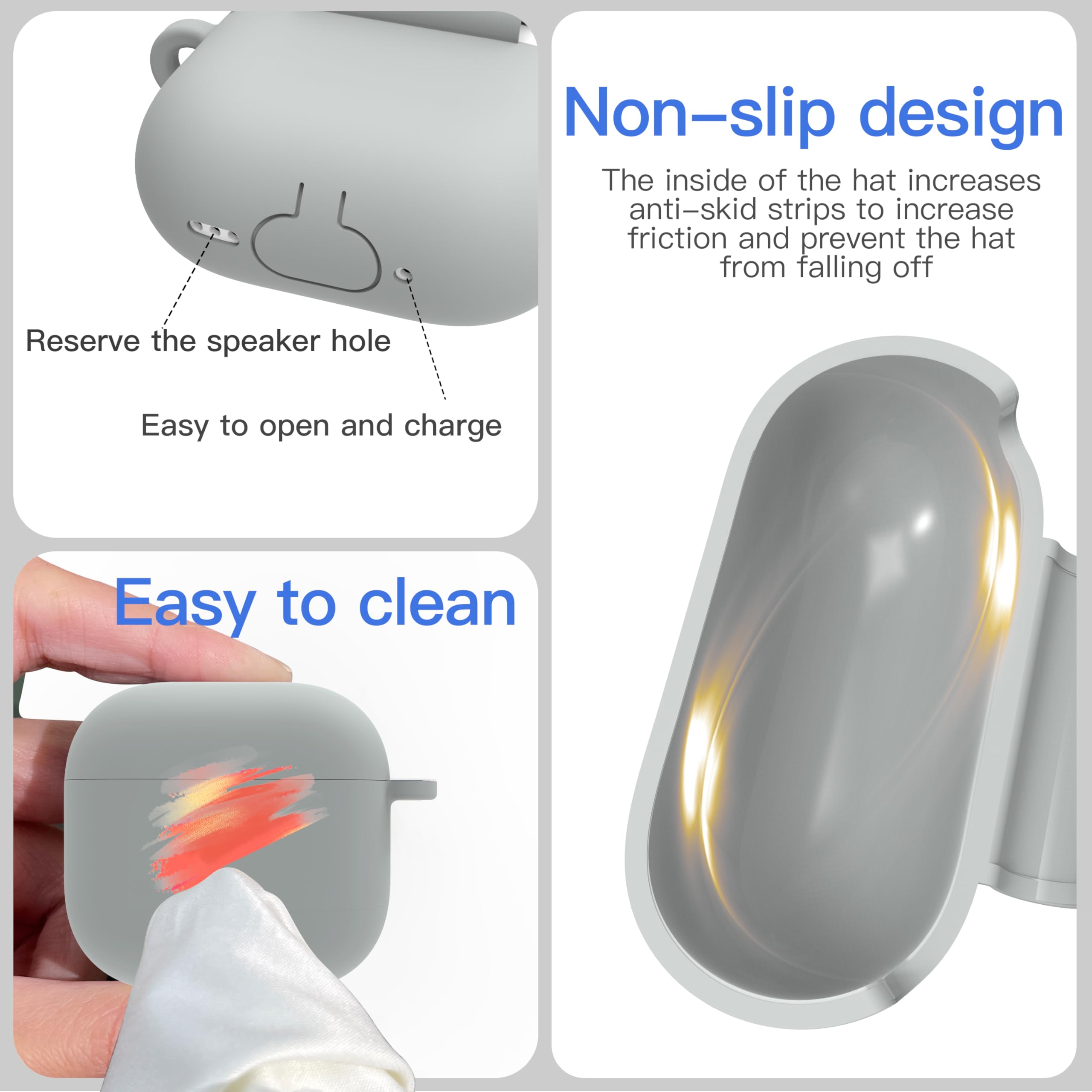Foto 5 pulgar | Funda Damonlight para Airpods 4th Gen con Kit de Limpieza Gris - Venta Internacional