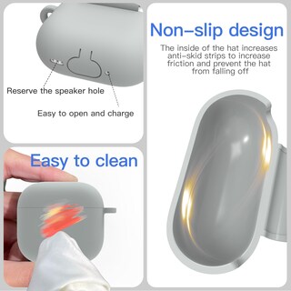 Foto 4 | Funda Damonlight para Airpods 4th Gen con Kit de Limpieza Gris - Venta Internacional