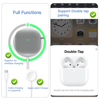 Foto 6 | Funda Damonlight para Airpods 4th Gen con Kit de Limpieza Gris - Venta Internacional