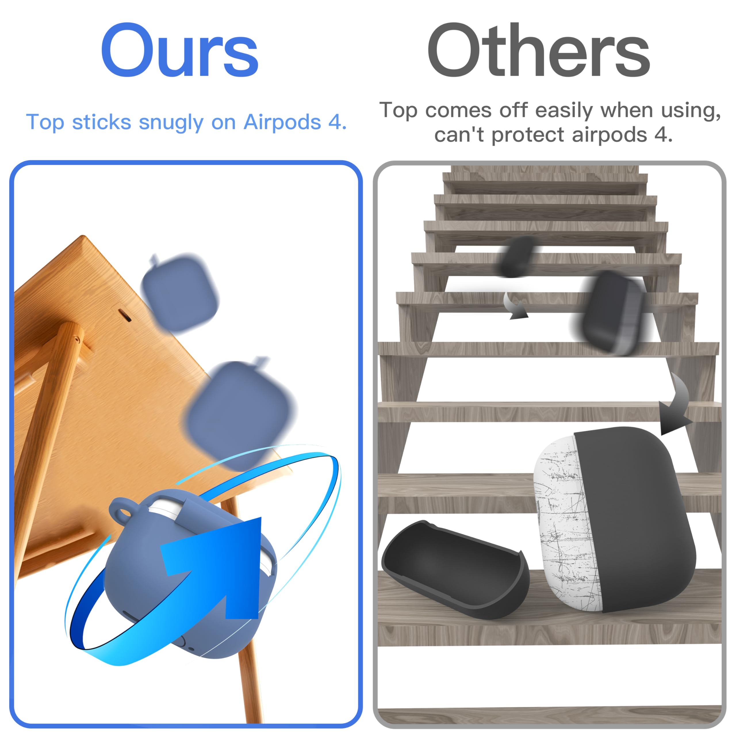 Foto 3 pulgar | Funda Damonlight para AirPods 4th Gen 2024 con Kit de Limpieza Azul - Venta Internacional