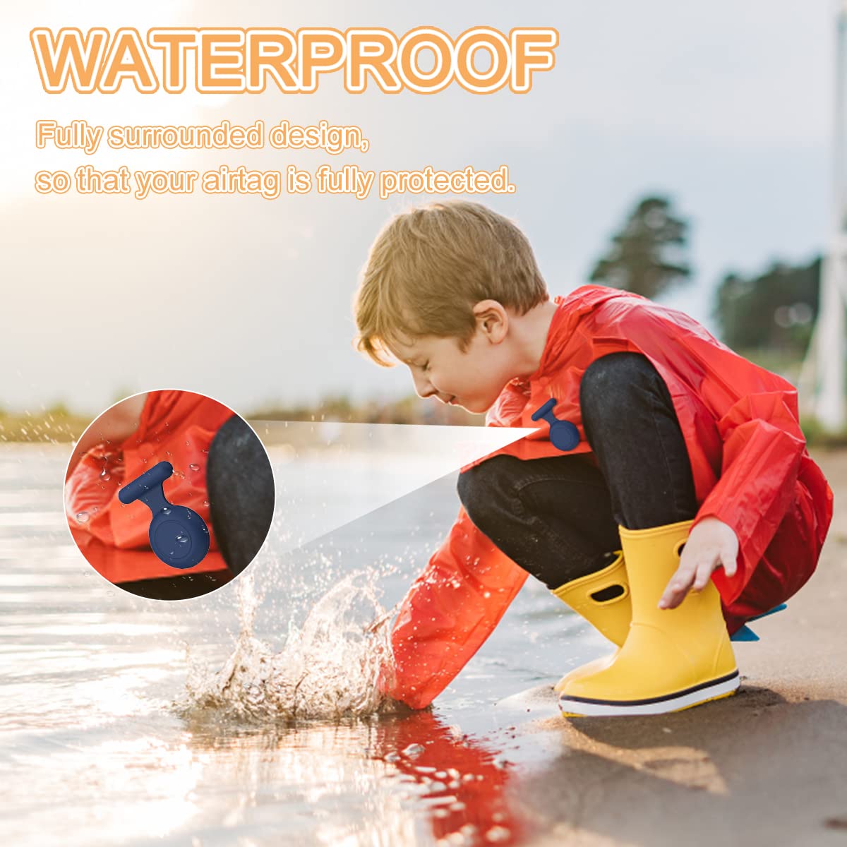 Foto 5 pulgar | Soporte para Airtag Suihuoji Para Niños Impermeable Con Broche De Alfiler - Venta Internacional