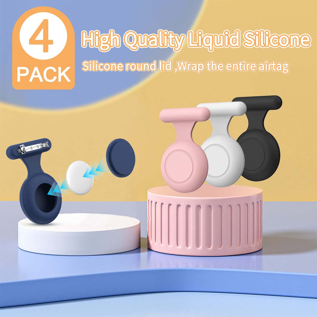 Foto 6 pulgar | Soporte para Airtag Suihuoji Para Niños Impermeable Con Broche De Alfiler - Venta Internacional
