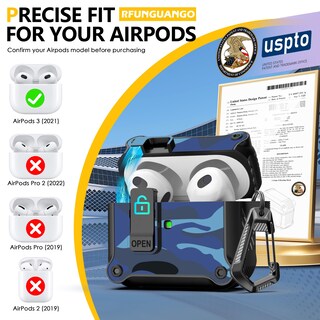 Foto 5 | Funda para Airpods 3a Generación Rfunguango Secure Lock Azul - Venta Internacional
