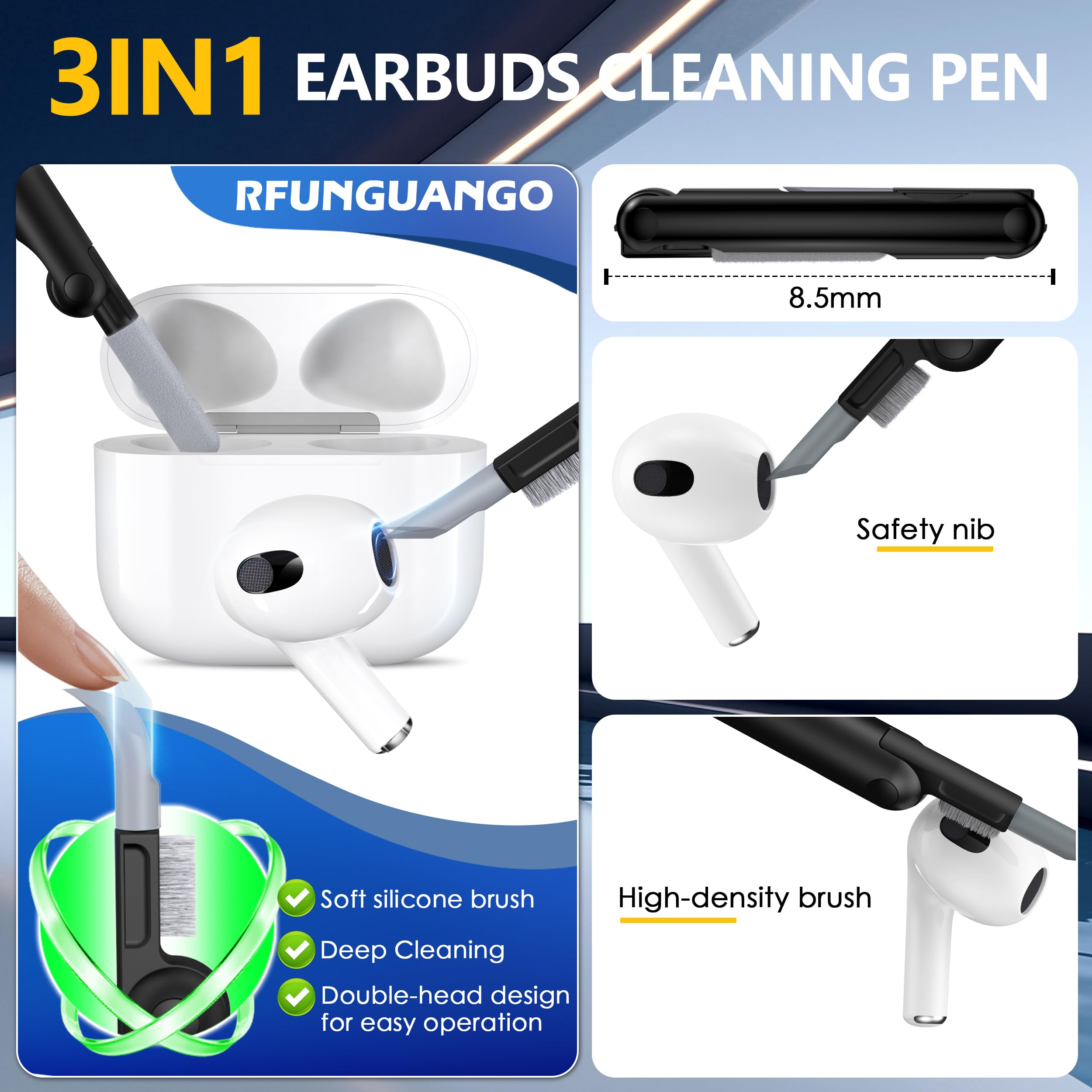 Foto 6 | Funda para Airpods 3a Generación Rfunguango Secure Lock Azul - Venta Internacional