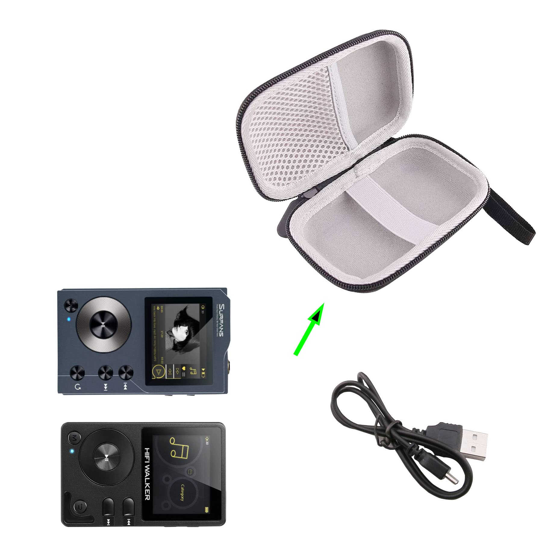 Foto 4 pulgar | Funda De Transporte Werjia Para Surfans F20 Hifi Mp3/hifi Walker H2 - Venta Internacional.