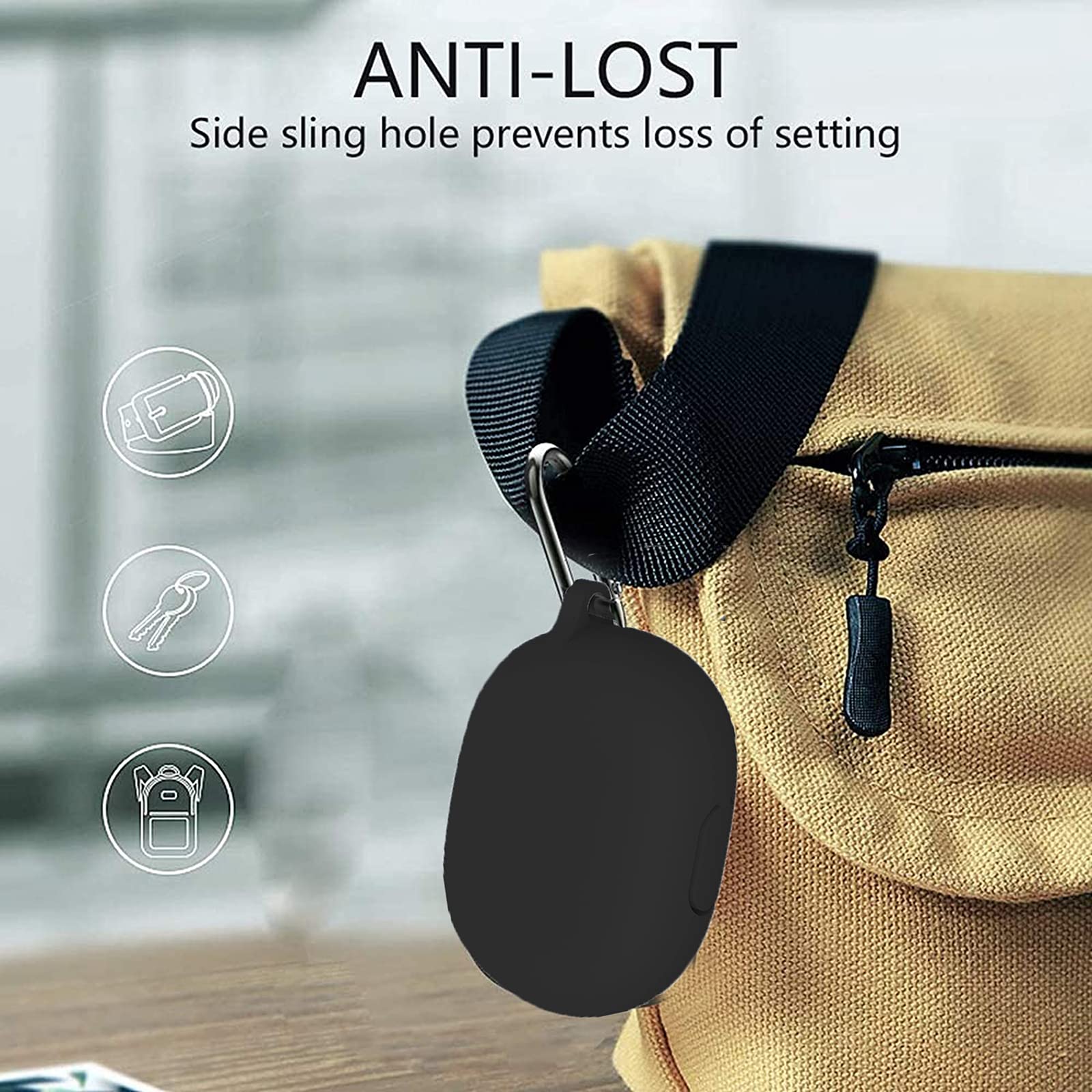 Foto 6 pulgar | Funda Para Lamshaw Soundcore Life P3 Tpu Con Llavero, Color Negro - Venta Internacional.