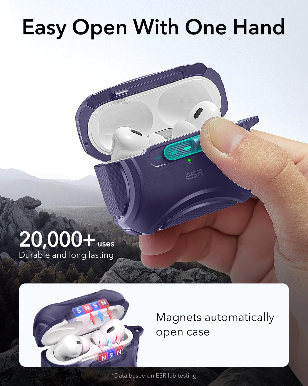 Foto 4 | Funda Para Airpods Pro Esr Cyber Series, Color Morado, A Prueba De Caídas - Venta Internacional.