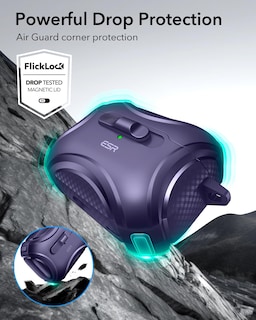 Foto 6 | Funda Para Airpods Pro Esr Cyber Series, Color Morado, A Prueba De Caídas - Venta Internacional.
