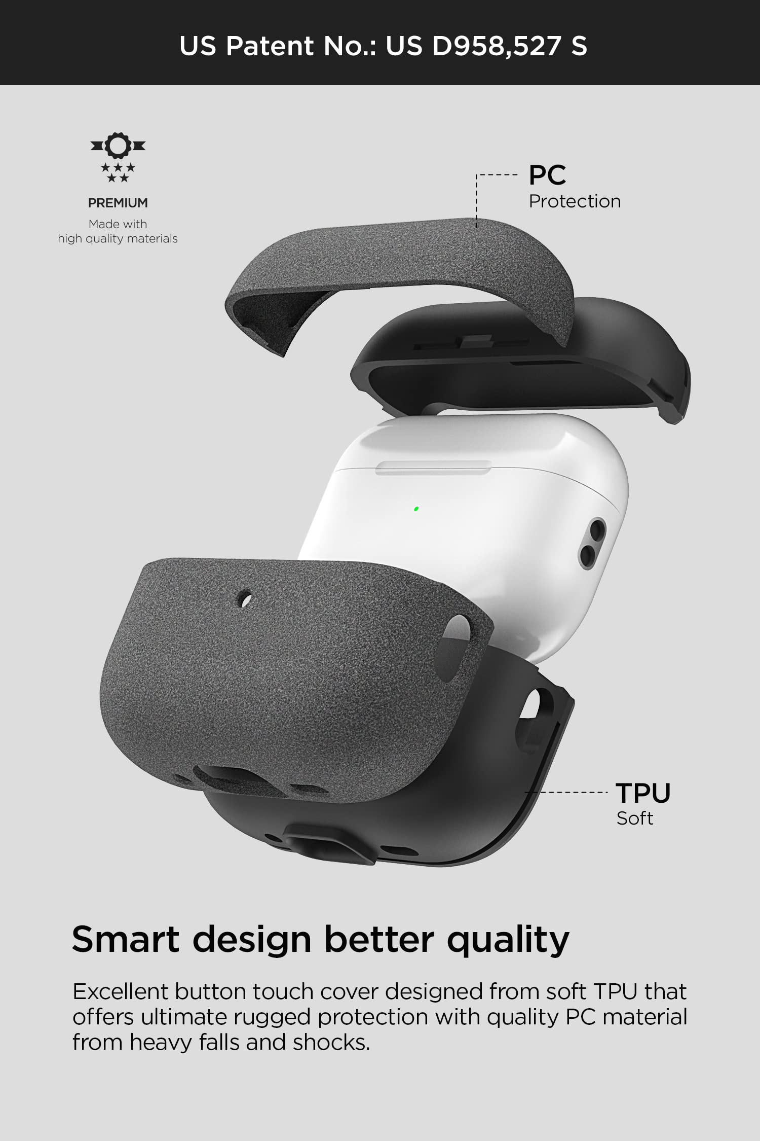 Foto 4 pulgar | Funda VRS Design Modern para Apple AirPods Pro de 1a y 2a Generación - Venta Internacional
