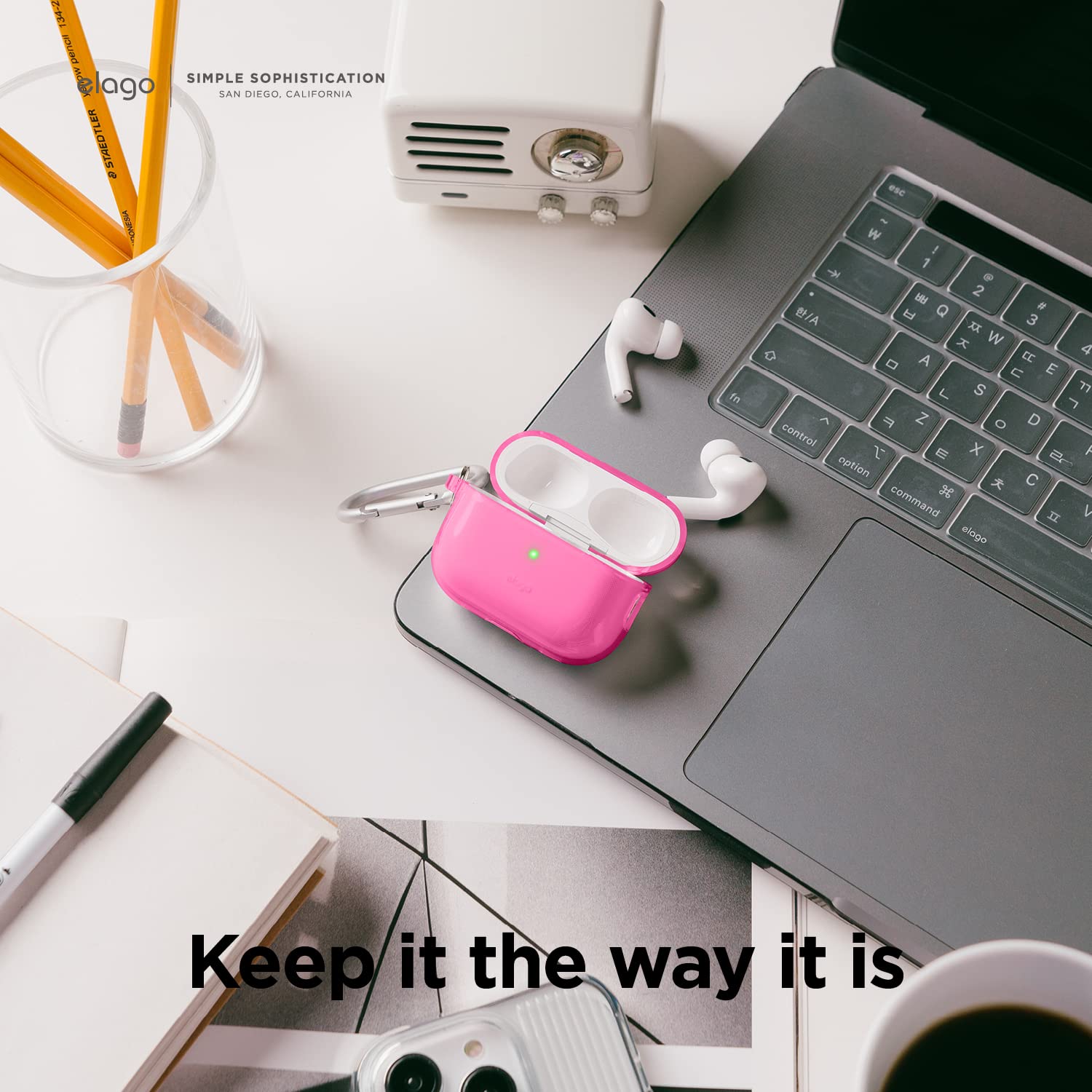 Foto 4 pulgar | Funda Elago Compatible Con Airpods Pro De Segunda Generación, Color Neón Transparente, Rosa Intenso - Venta Internac