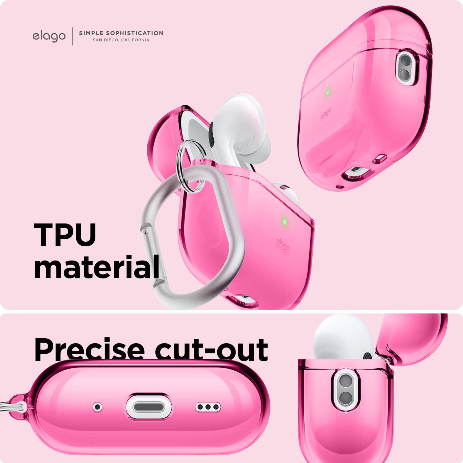 Foto 5 pulgar | Funda Elago Compatible Con Airpods Pro De Segunda Generación, Color Neón Transparente, Rosa Intenso - Venta Internac