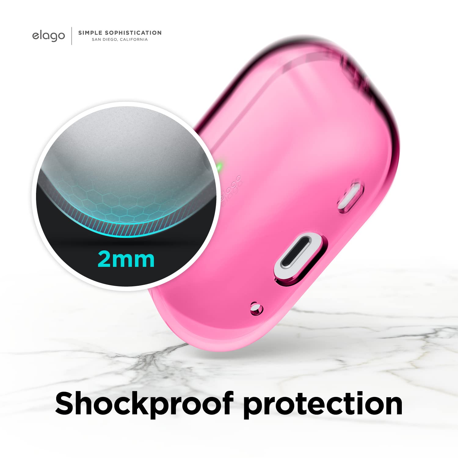 Foto 6 pulgar | Funda Elago Compatible Con Airpods Pro De Segunda Generación, Color Neón Transparente, Rosa Intenso - Venta Internac