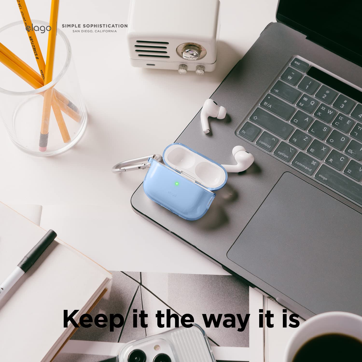 Foto 3 | Funda Elago Compatible Con Airpods Pro De Segunda Generación, Transparente, Azul Aguamarina - Venta Internacional.