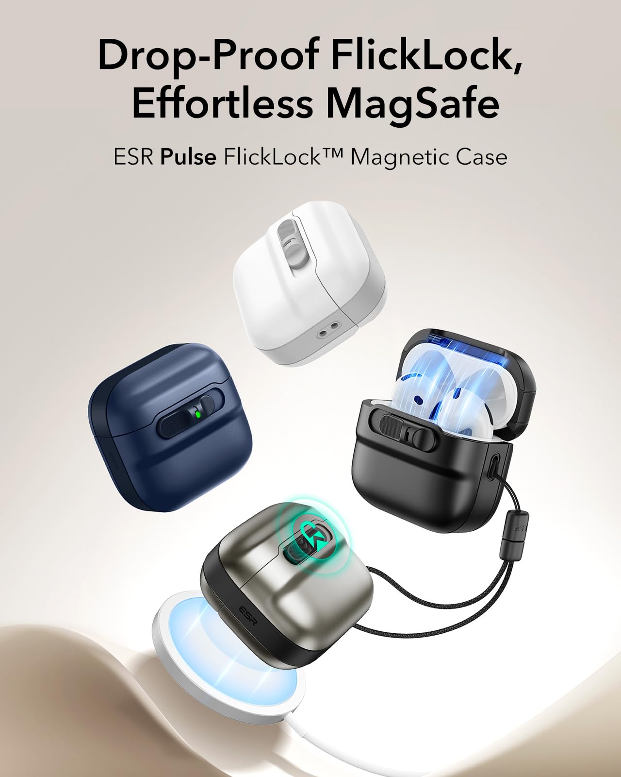 Foto 3 | Funda para AirPods 4.a Generación ESR Negro - Venta Internacional