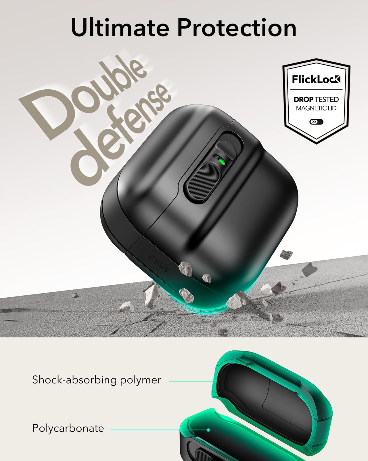 Foto 8 pulgar | Funda para AirPods 4.a Generación ESR Negro - Venta Internacional