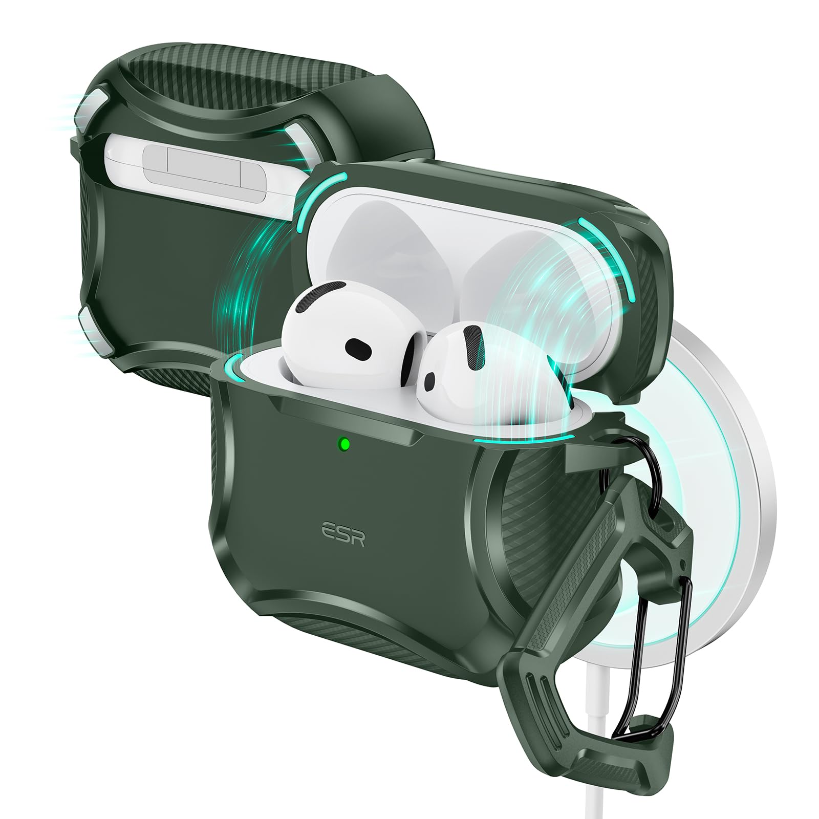 Foto 2 pulgar | Funda para AirPods 4.a Generación ESR Verde - Venta Internacional