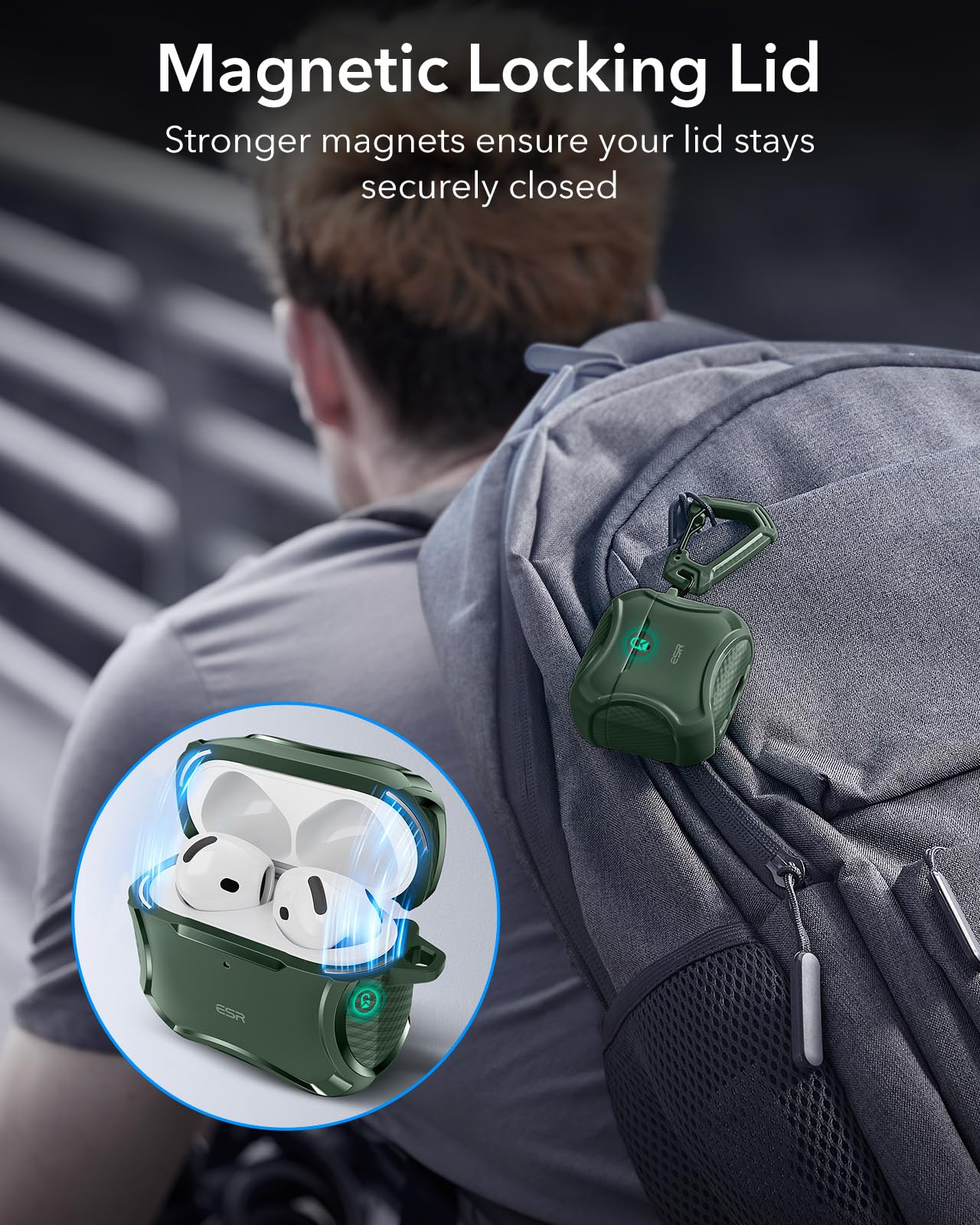 Foto 5 pulgar | Funda para AirPods 4.a Generación ESR Verde - Venta Internacional