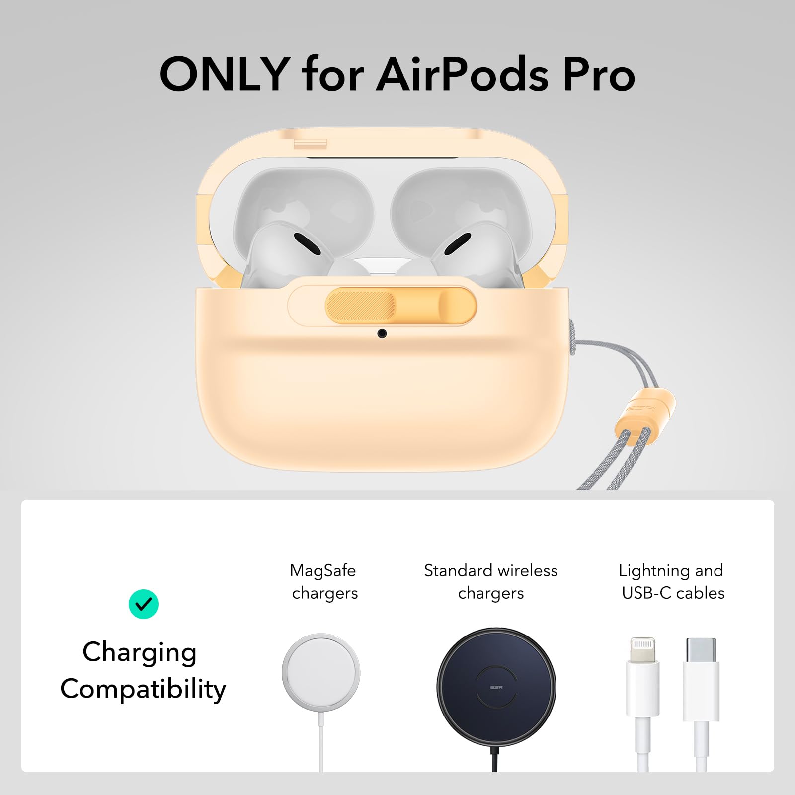 Foto 3 pulgar | Funda para AirPods Pro 1.a y 2.a Generación ESR Amarillo- Venta Internacional