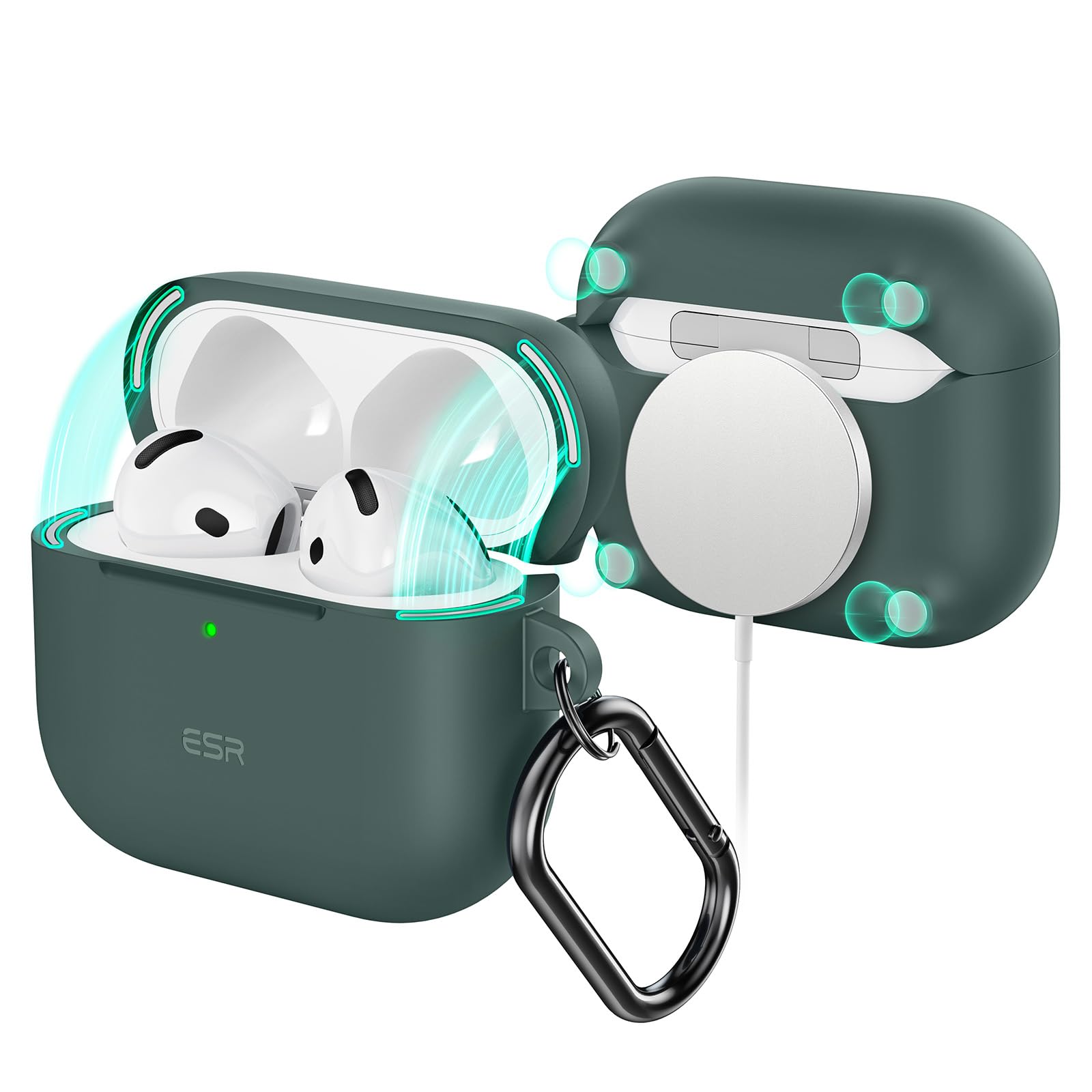 Foto 2 pulgar | Funda para AirPods 4.a Generación ESR Verde - Venta Internacional