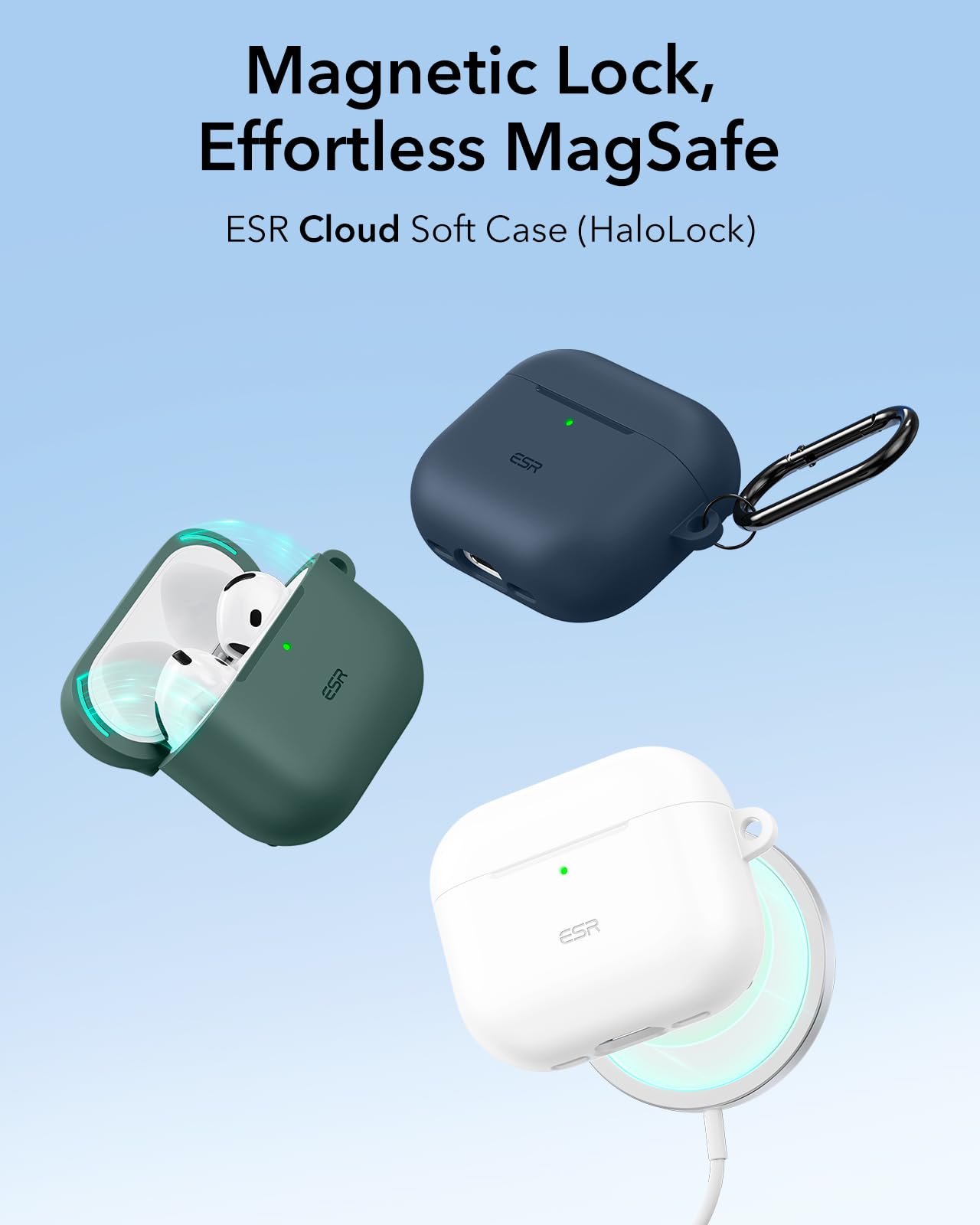 Foto 4 pulgar | Funda para AirPods 4.a Generación ESR Verde - Venta Internacional