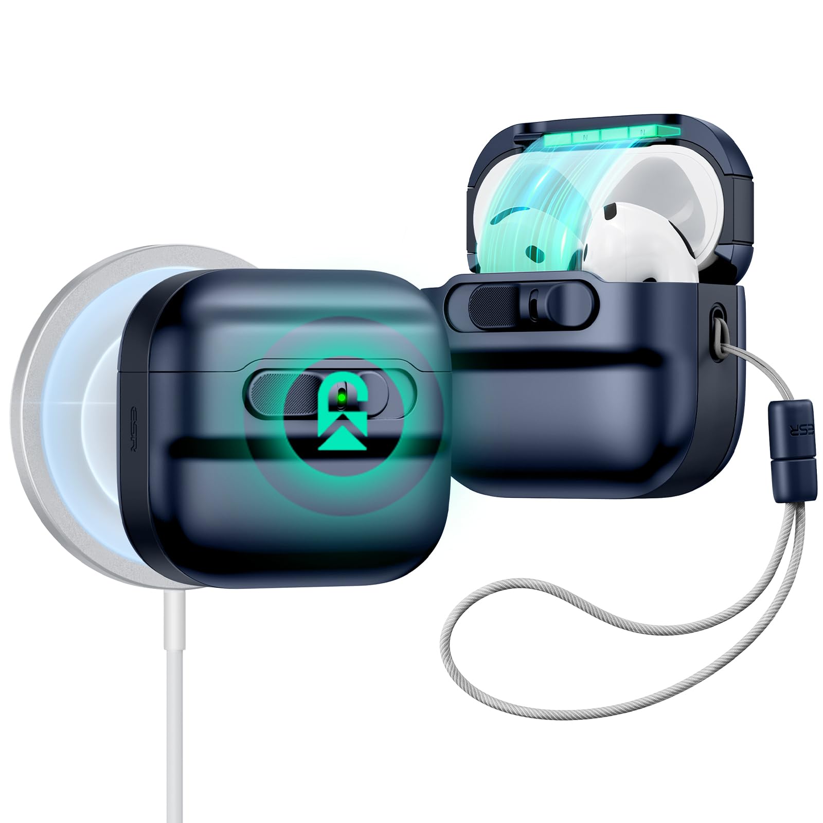 Foto 2 pulgar | Funda para AirPods 4.a Generación ESR Azul - Venta Internacional
