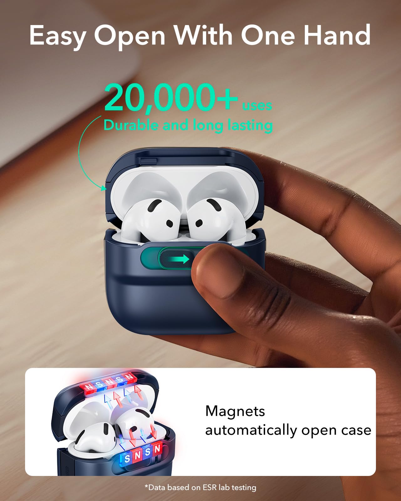 Foto 6 pulgar | Funda para AirPods 4.a Generación ESR Azul - Venta Internacional