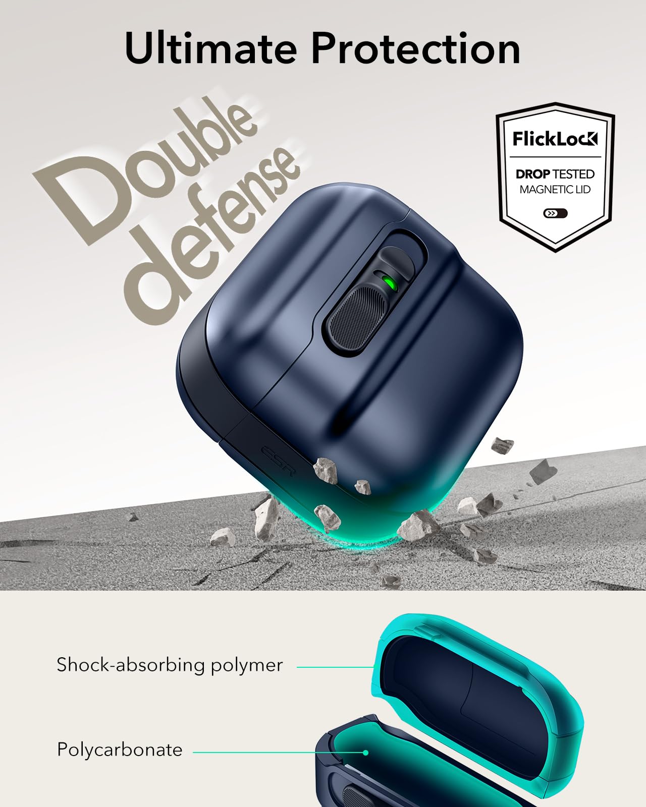 Foto 8 pulgar | Funda para AirPods 4.a Generación ESR Azul - Venta Internacional