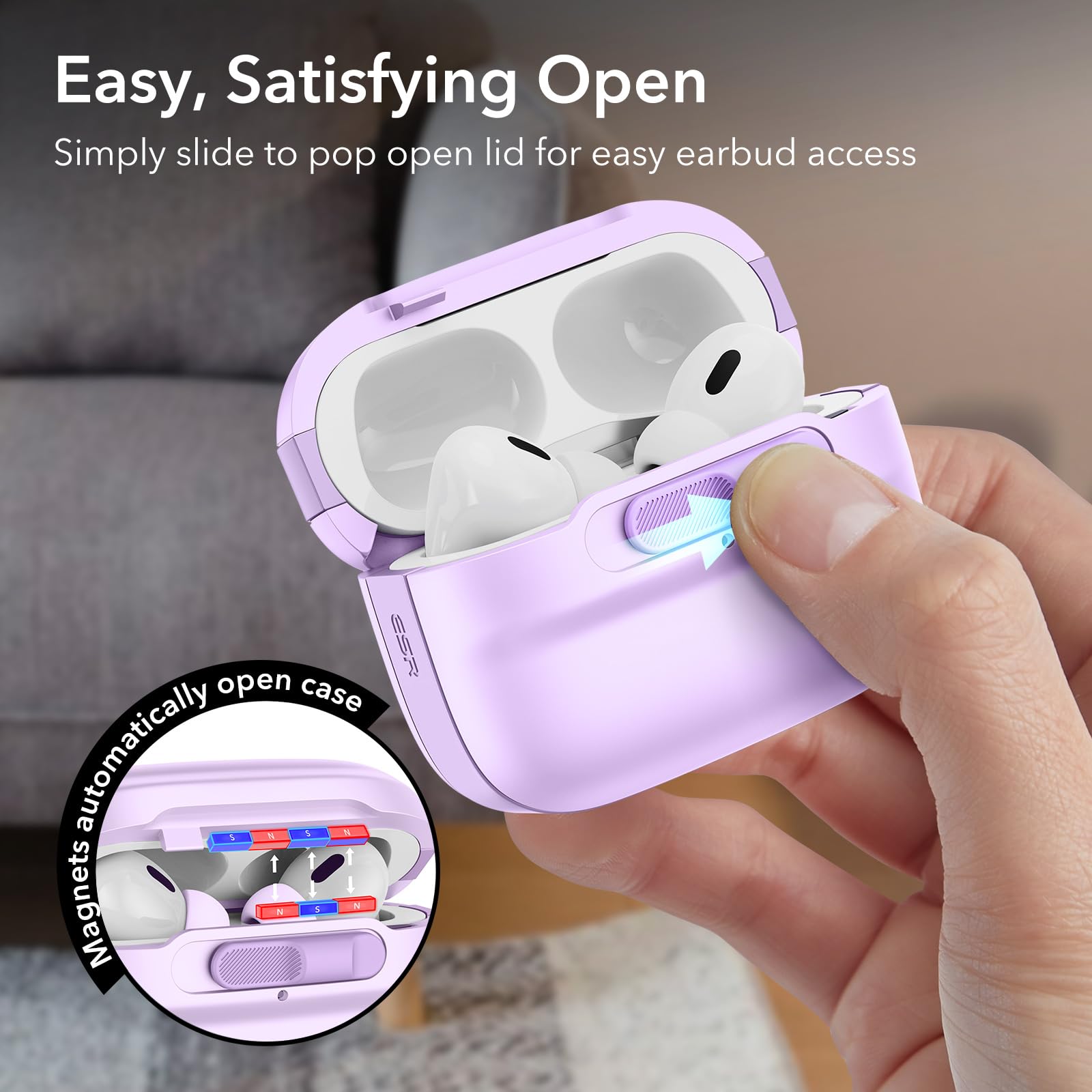 Foto 5 pulgar | Funda para AirPods Pro 1.a y 2.a Generación ESR Lavanda - Venta Internacional