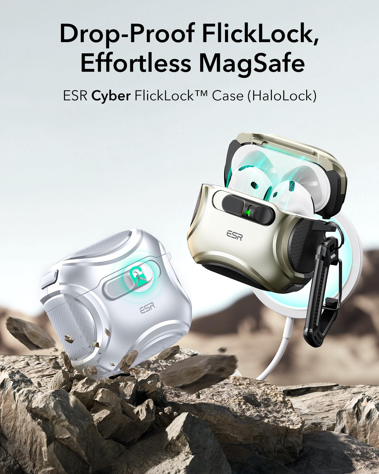 Foto 3 | Funda para AirPods 4.a Generación ESR Gris - Venta Internacional