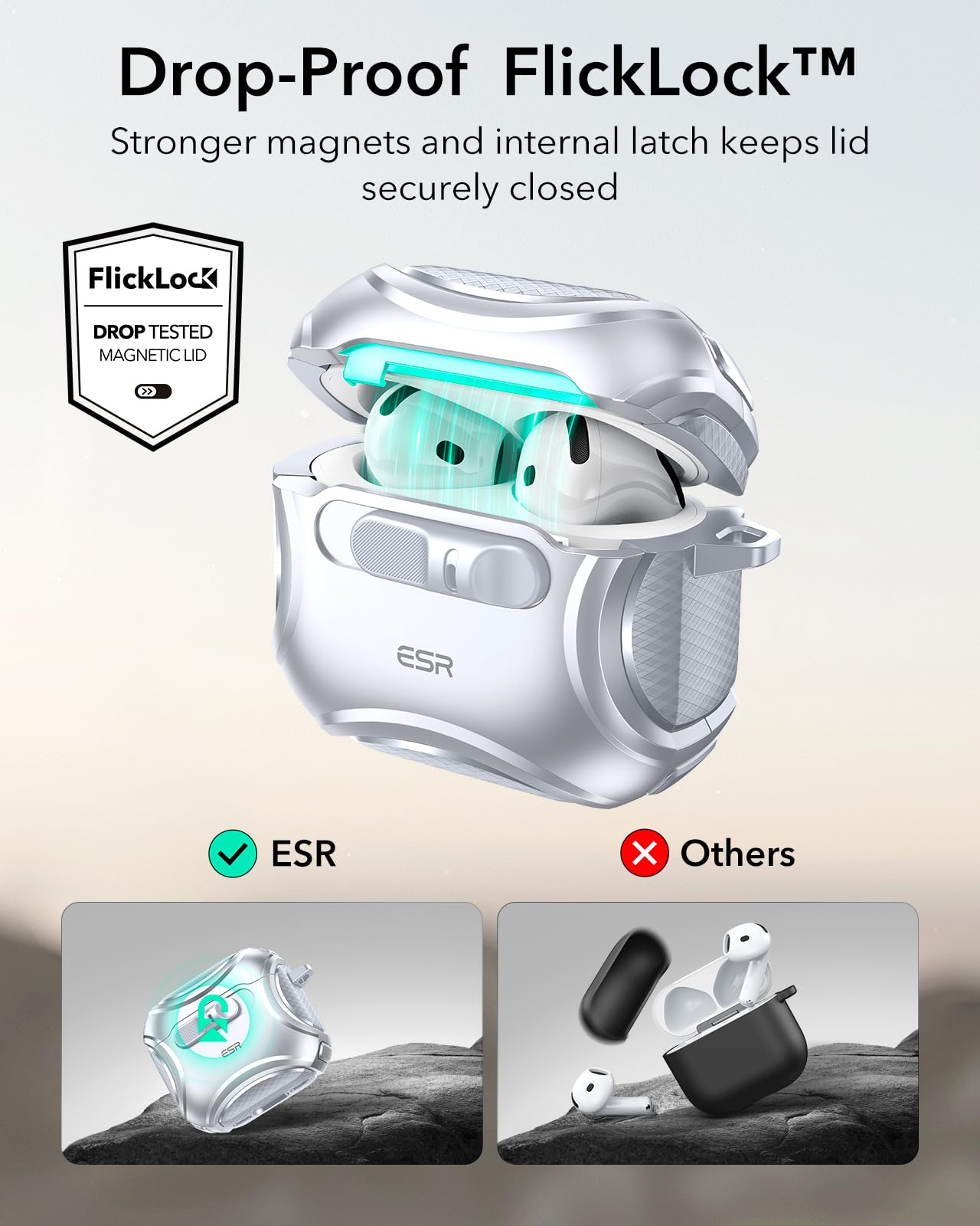 Foto 5 pulgar | Funda para AirPods 4.a Generación ESR Gris - Venta Internacional