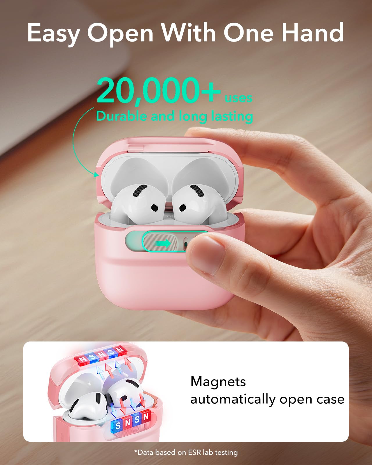 Foto 5 | Funda para AirPods 4.a Generación ESR Rosa - Venta Internacional
