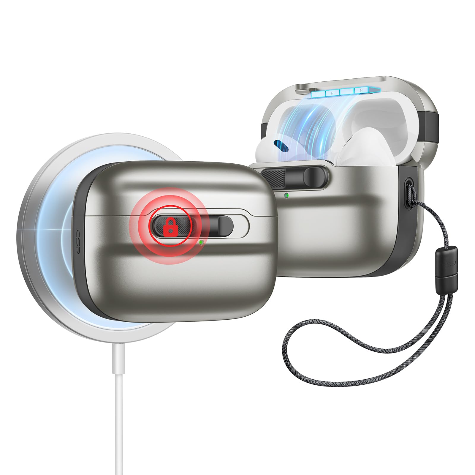 Foto 2 pulgar | Funda para AirPods Pro 1.a y 2.a Generación ESR Plateados - Venta Internacional