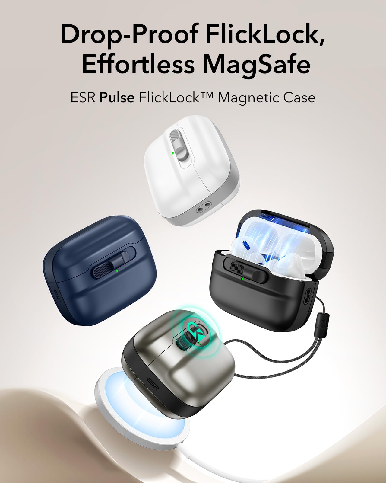 Foto 4 pulgar | Funda para AirPods Pro 1.a y 2.a Generación ESR Plateados - Venta Internacional
