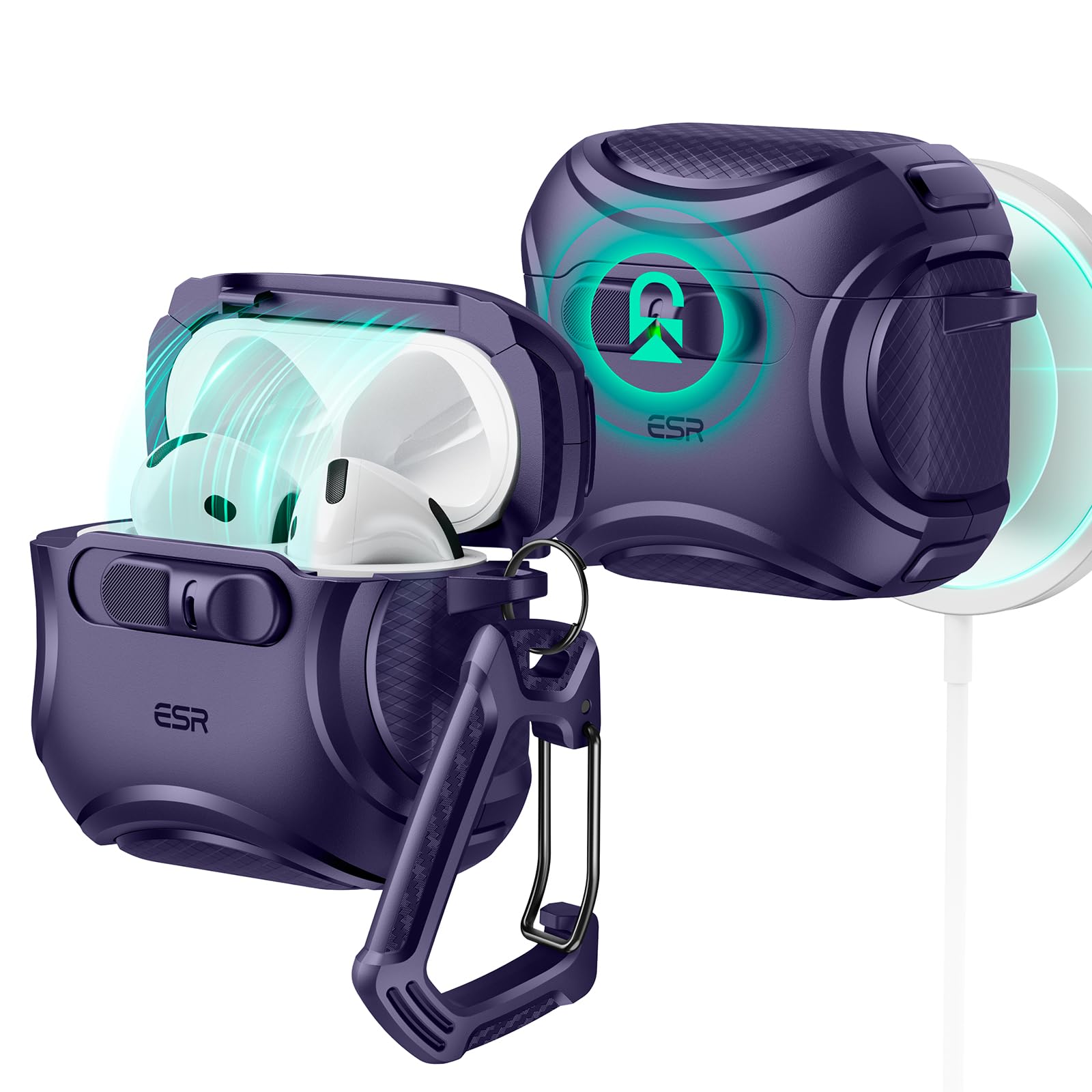 Foto 2 pulgar | Funda para AirPods 4.a Generación ESR Morado - Venta Internacional