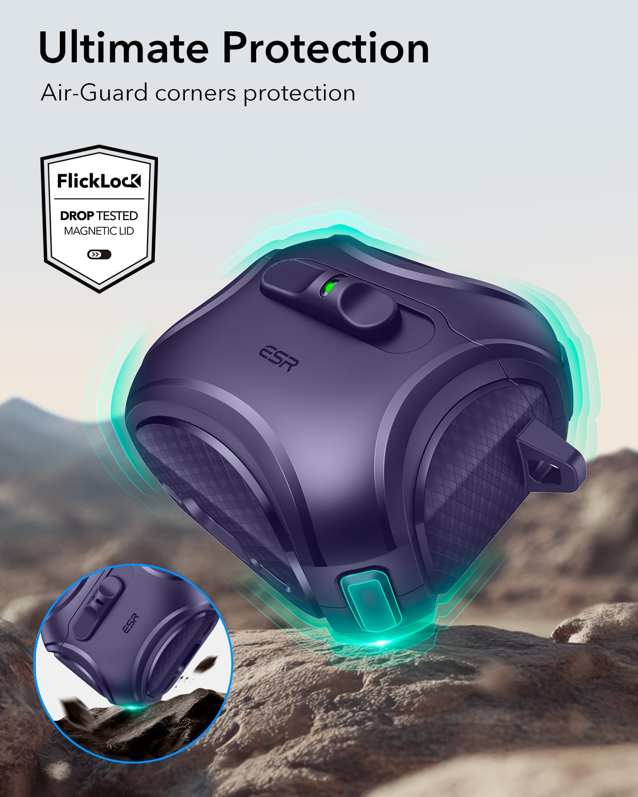 Foto 8 pulgar | Funda para AirPods 4.a Generación ESR Morado - Venta Internacional