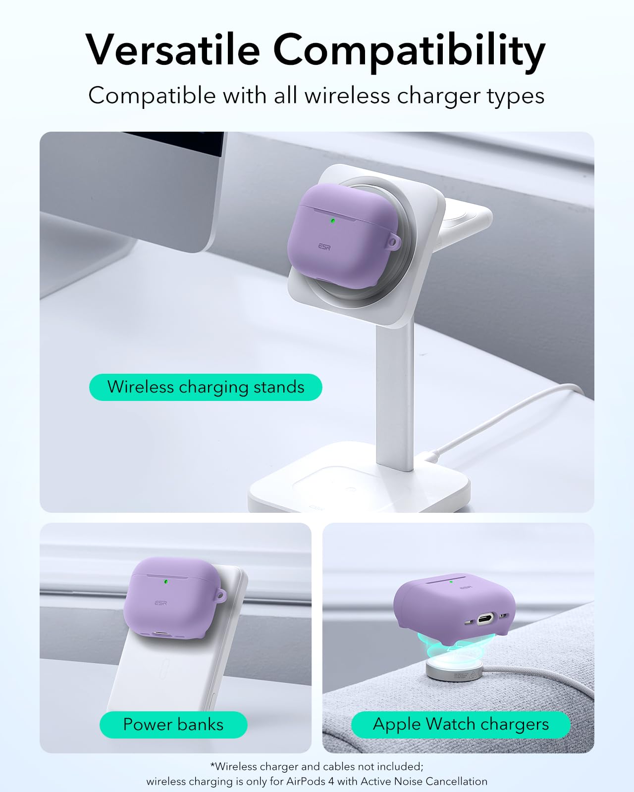 Foto 8 pulgar | Funda para AirPods 4.a Generación ESR Púrpura - Venta Internacional