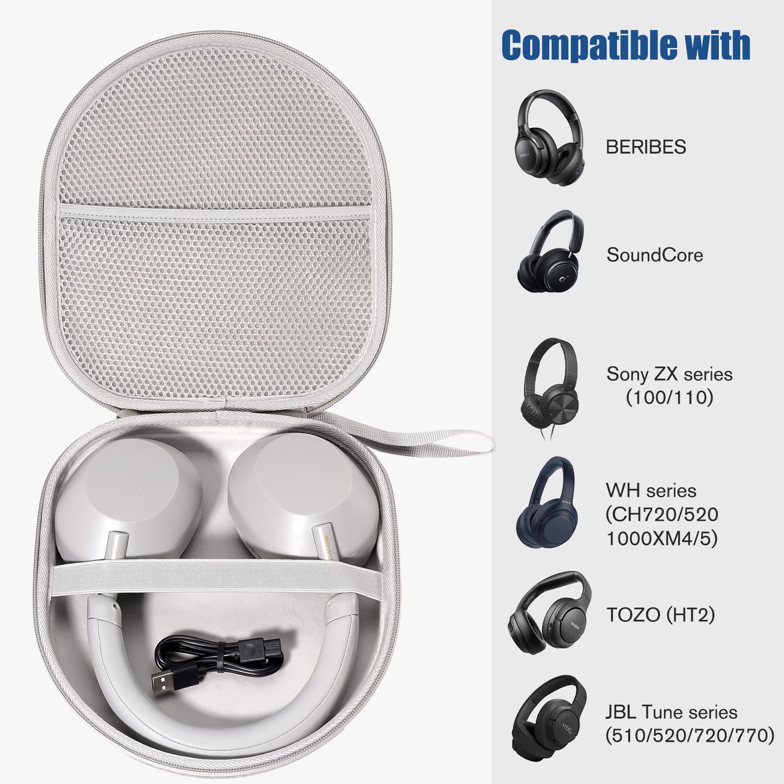 Foto 5 pulgar | Funda para Auriculares Procase Hard Universal Sony Jbl Tozo Gris - Venta Internacional