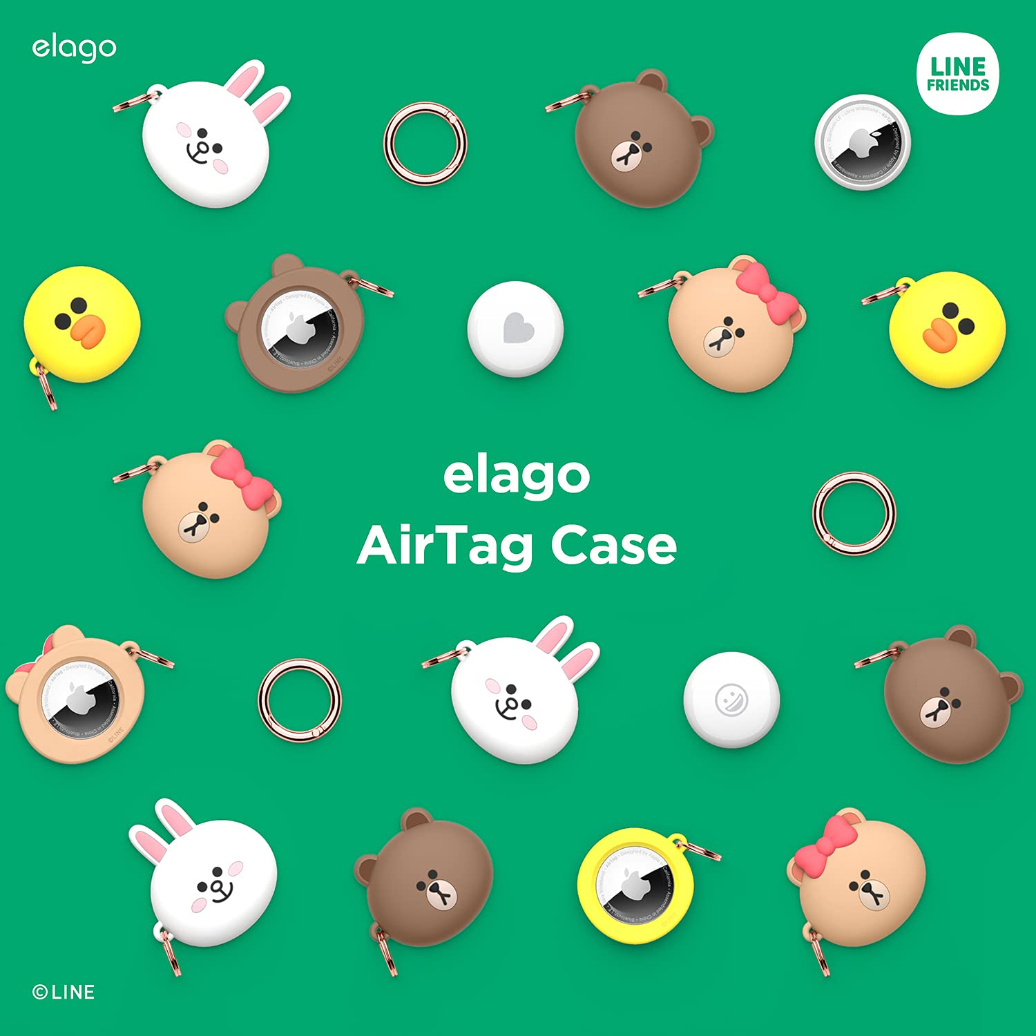 Foto 3 pulgar | Funda De Silicona Elago L Line Friends Compatible Con Apple Airtag - Venta Internacional.