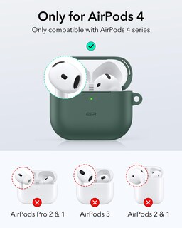 Foto 2 | Funda Para Airpods 4 Esr Con Protección Total Contra Caídas Y Mosquetón, Color Verde - Venta Internacional.