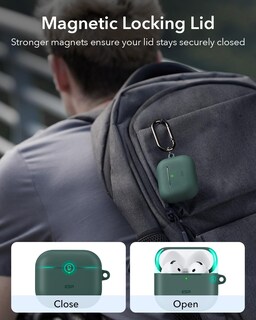 Foto 4 | Funda Para Airpods 4 Esr Con Protección Total Contra Caídas Y Mosquetón, Color Verde - Venta Internacional.