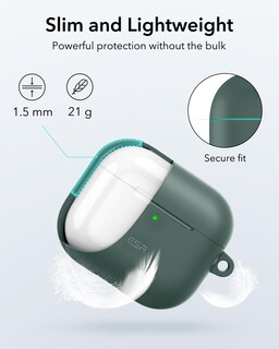 Foto 5 | Funda Para Airpods 4 Esr Con Protección Total Contra Caídas Y Mosquetón, Color Verde - Venta Internacional.
