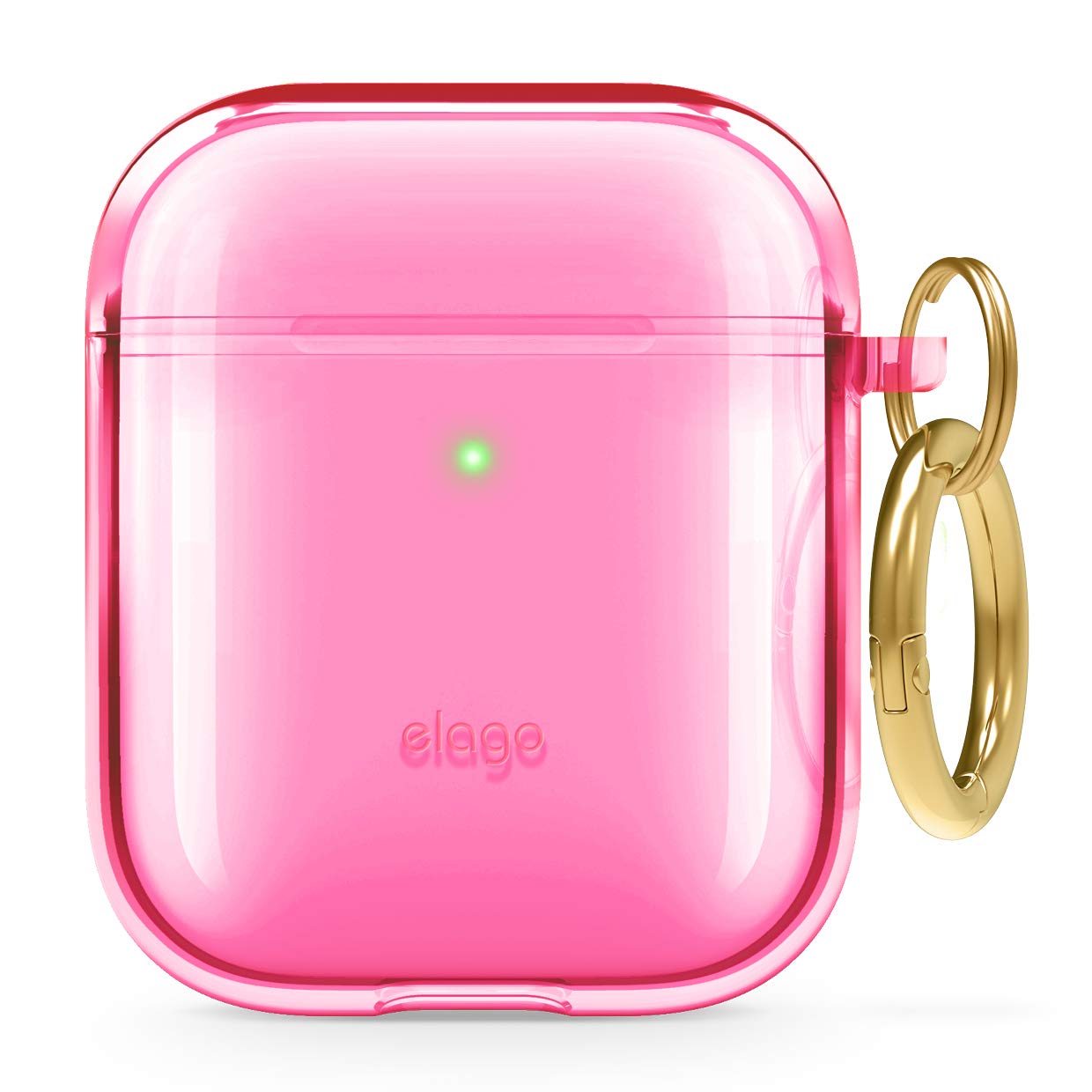 Foto 2 pulgar | Funda Para Airpods Elago Clear Con Llavero Para Airpods 1 Y 2, Color Rosa - Venta Internacional.