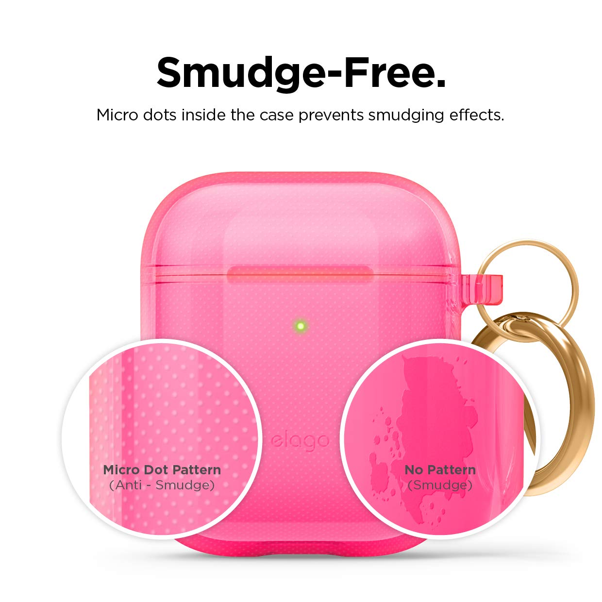 Foto 6 pulgar | Funda Para Airpods Elago Clear Con Llavero Para Airpods 1 Y 2, Color Rosa - Venta Internacional.