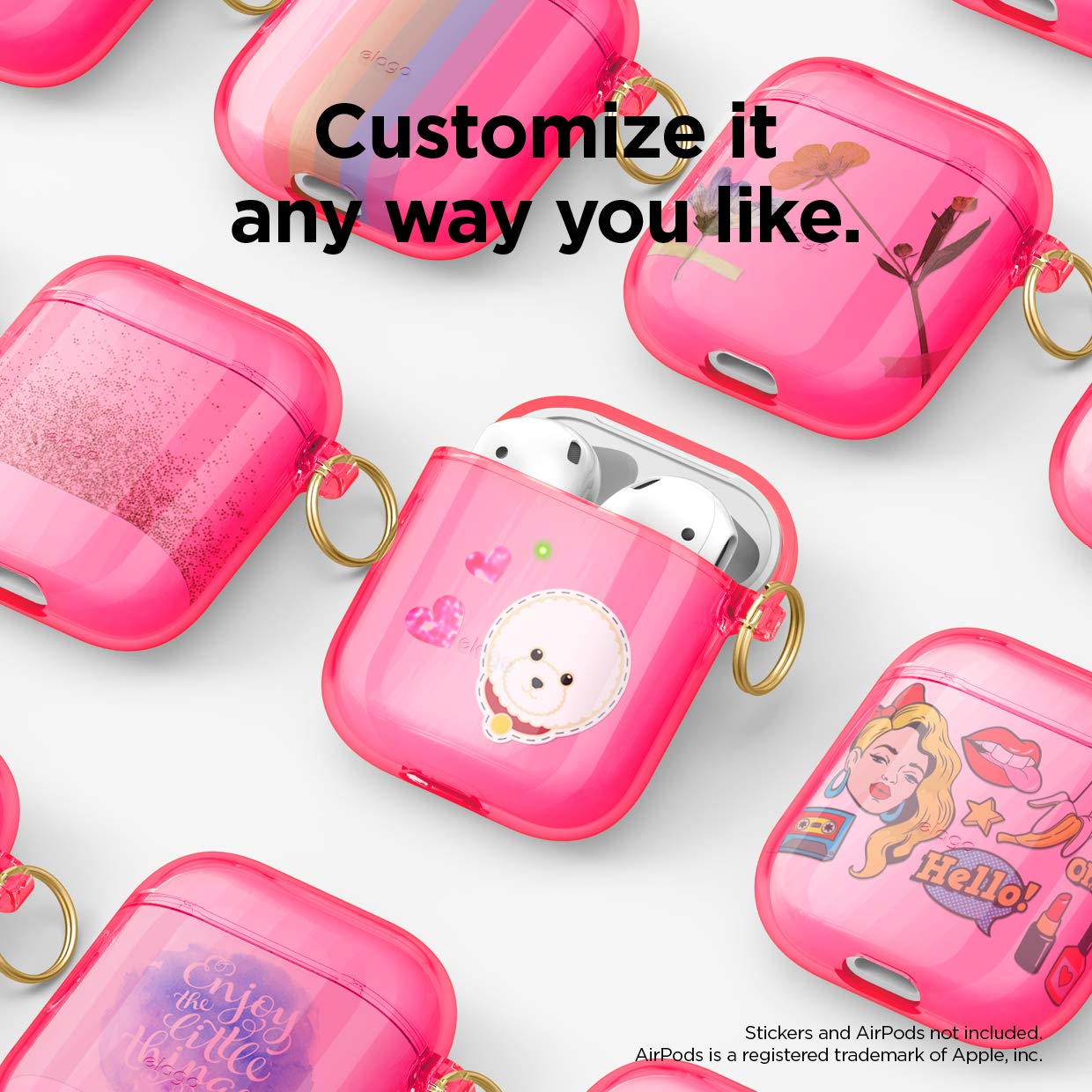 Foto 8 pulgar | Funda Para Airpods Elago Clear Con Llavero Para Airpods 1 Y 2, Color Rosa - Venta Internacional.