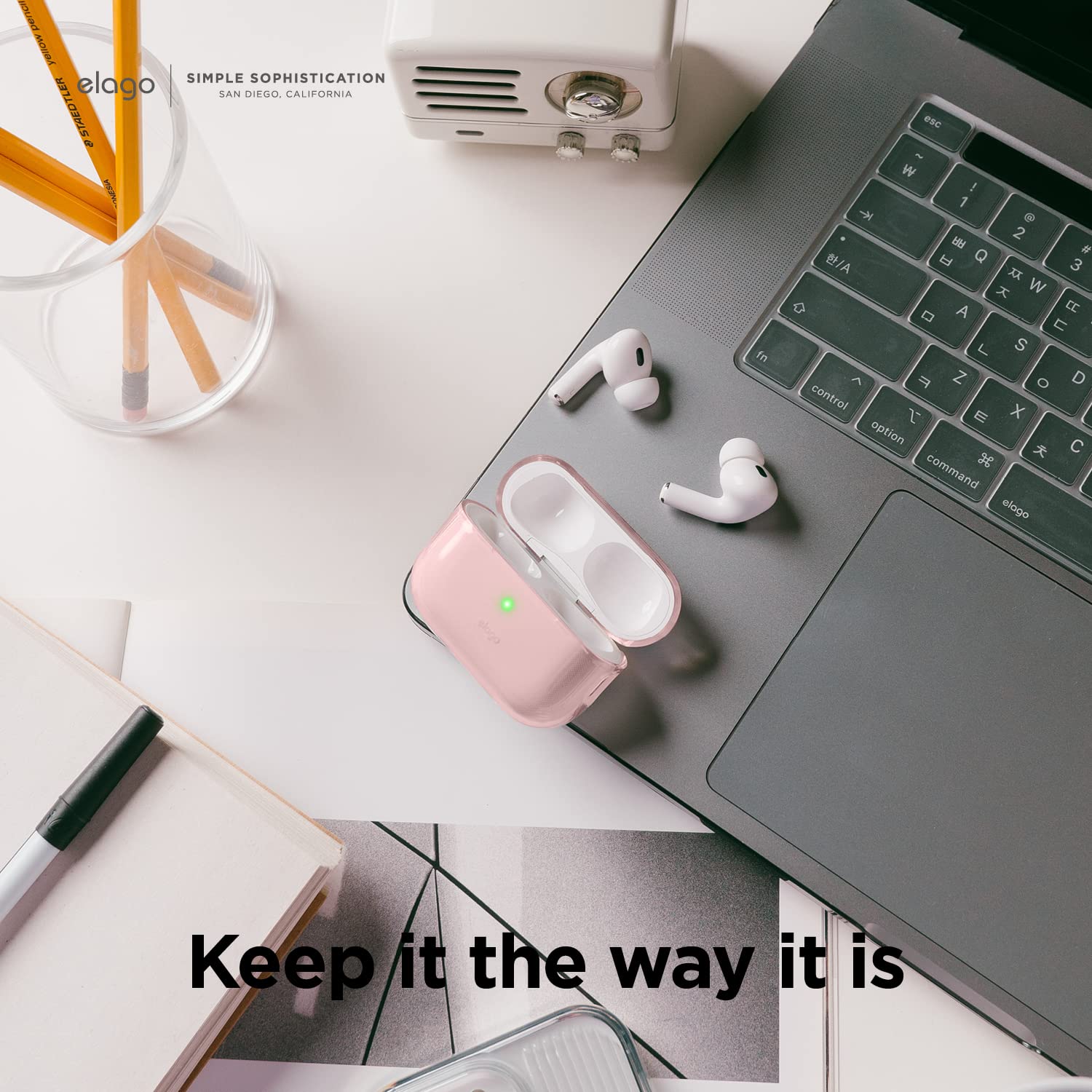 Foto 4 pulgar | Funda Elago Transparente Para Apple Airpods Pro De 2.ª Generación, Color Rosa - Venta Internacional.