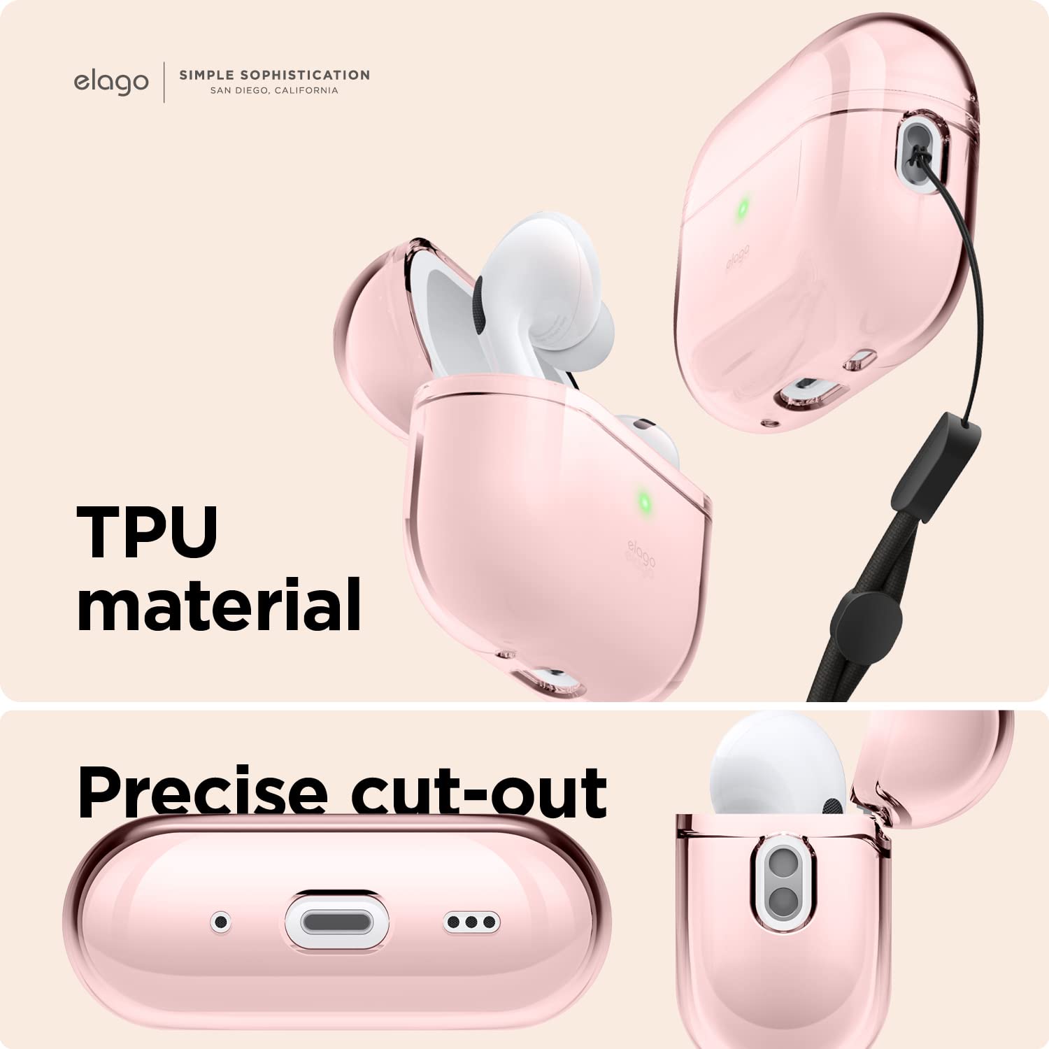Foto 5 pulgar | Funda Elago Transparente Para Apple Airpods Pro De 2.ª Generación, Color Rosa - Venta Internacional.