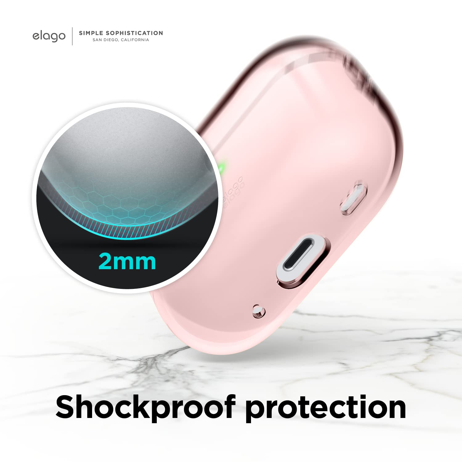 Foto 6 pulgar | Funda Elago Transparente Para Apple Airpods Pro De 2.ª Generación, Color Rosa - Venta Internacional.