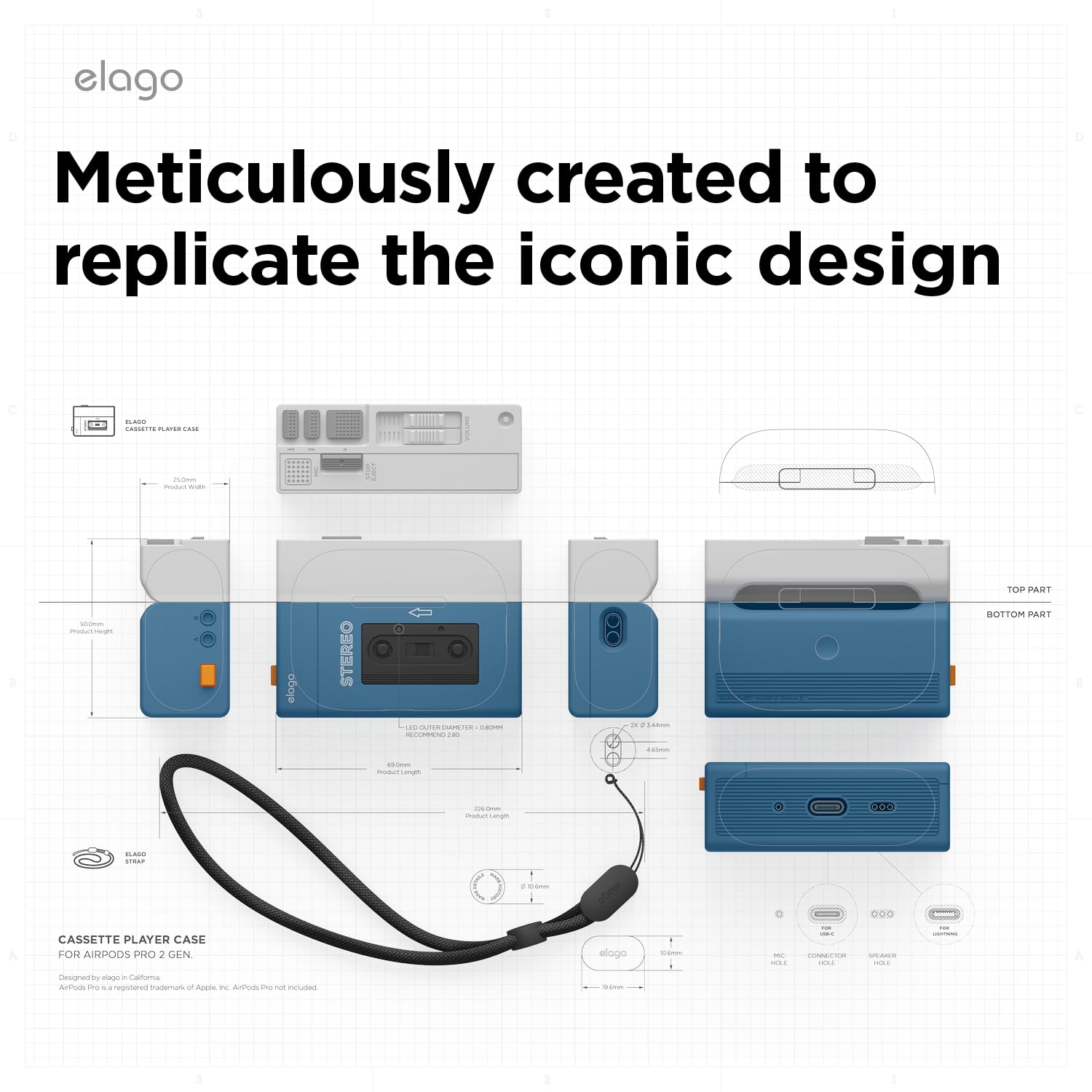 Foto 8 pulgar | Funda Para Reproductor De Casetes Elago Compatible Con Airpods Pro 2 - Venta Internacional.