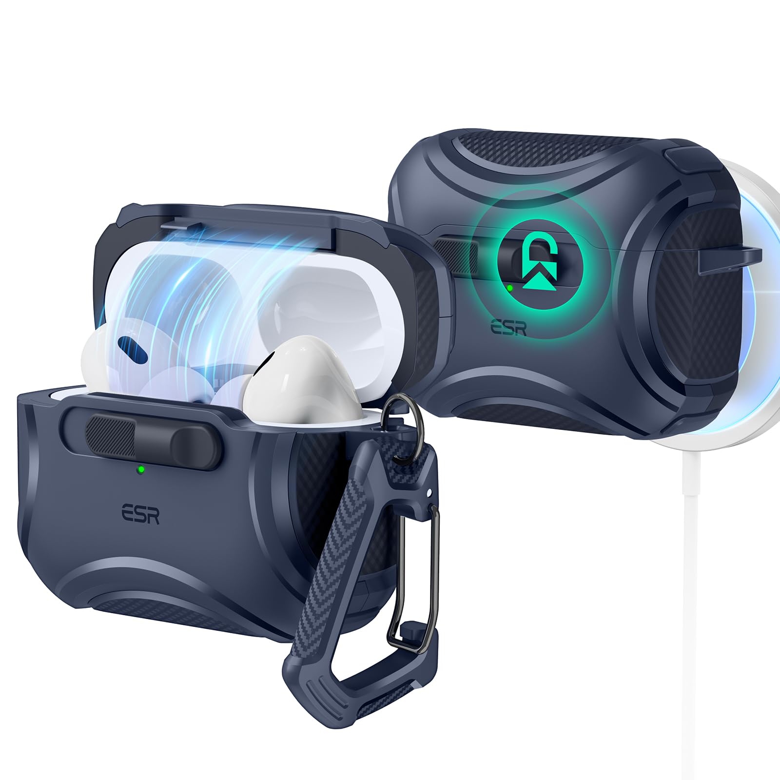 Foto 2 pulgar | Funda Para Airpods Pro Esr Cyber Series Azul - Venta Internacional.
